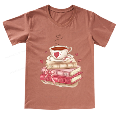 Pagewings Book Lover Valentine Sweatshirt V-neck T-shirt