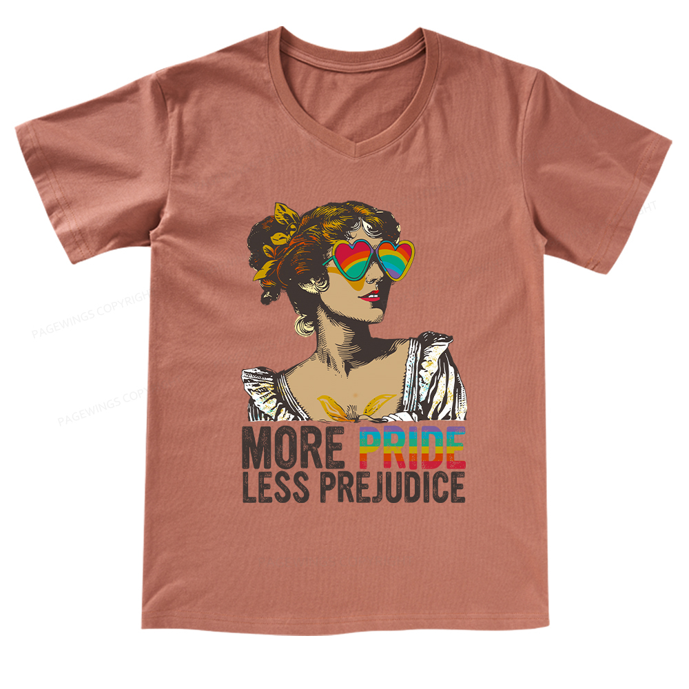 Pagewings More Pride Less Prejudice V-neck T-shirt