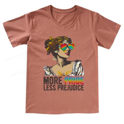 Pagewings More Pride Less Prejudice V-neck T-shirt