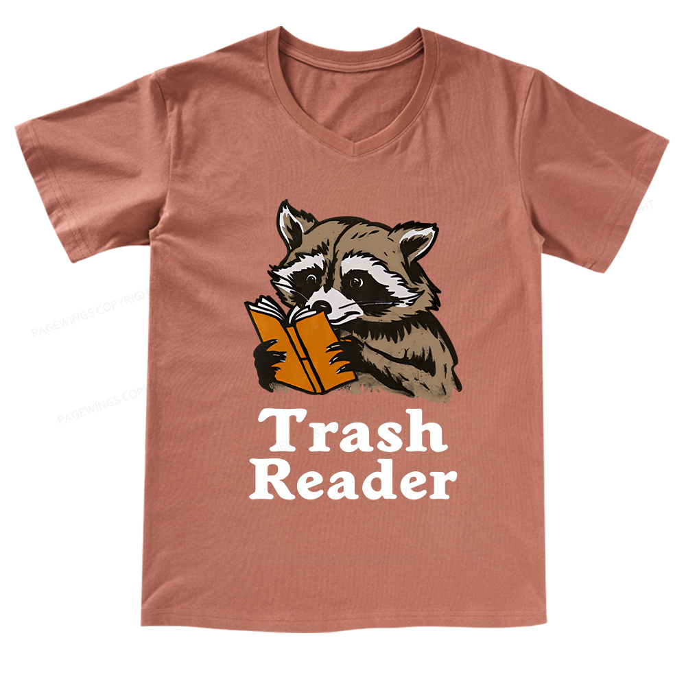 Pagewings Trash Reader V-neck T-shirt