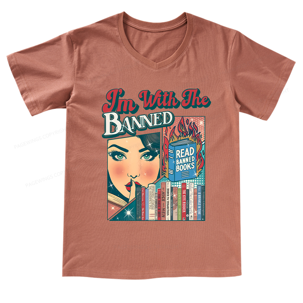 Pagewings I’m With the Banned V-neck T-shirt