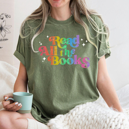 Pagewings Read All the Books Unisex Washed T-shirt