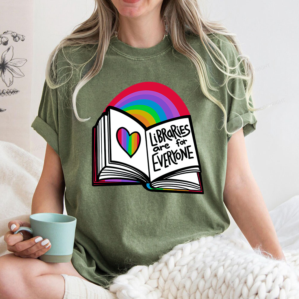 Pagewings Libraries Are For Everyone Unisex Washed T-shirt