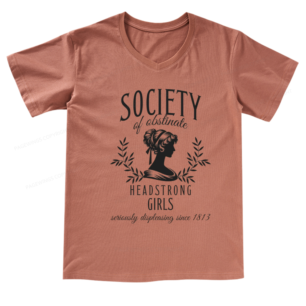 Pagewings Society Of Obstinate Headstrong Girls V-neck T-shirt