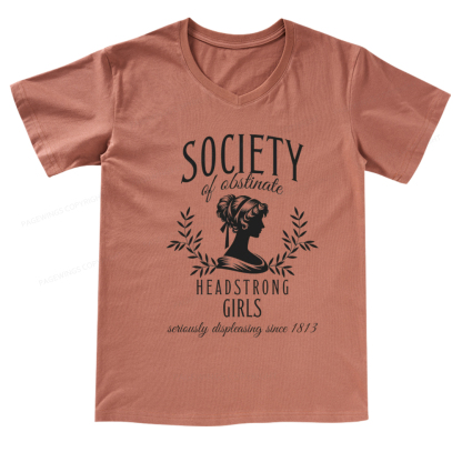 Pagewings Society Of Obstinate Headstrong Girls V-neck T-shirt