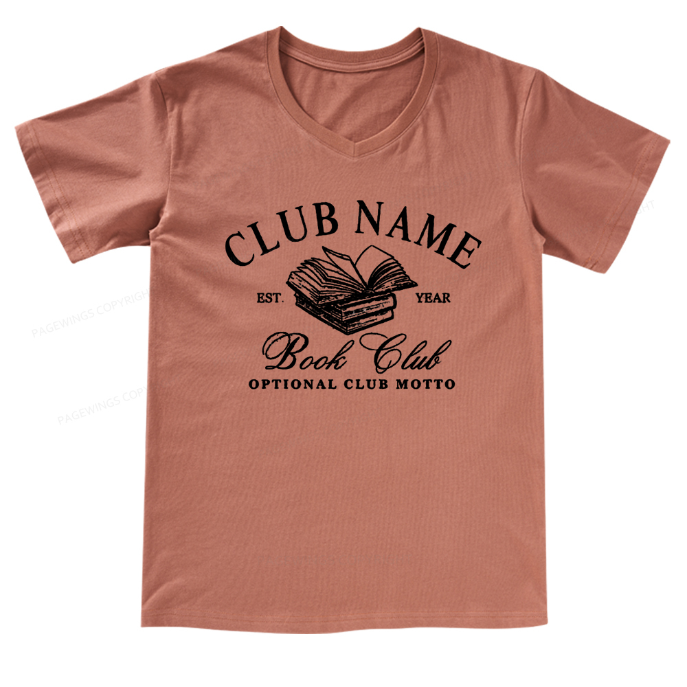 Pagewings Personalized Book Club V-neck T-shirt