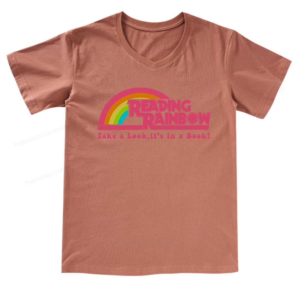 Pagewings Take a Look it's in a Book V-neck T-shirt