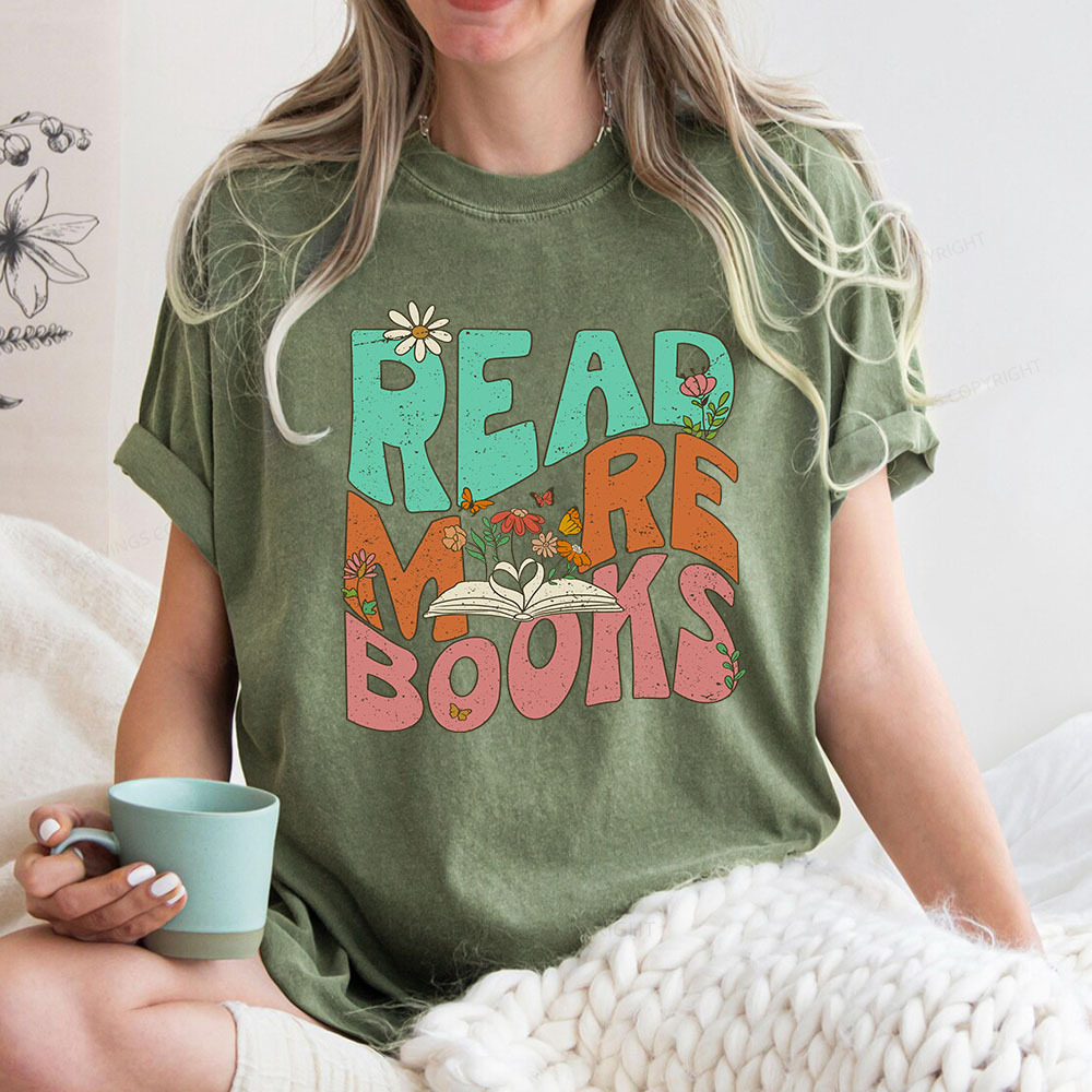 Pagewings Read More Books Unisex Washed T-shirt
