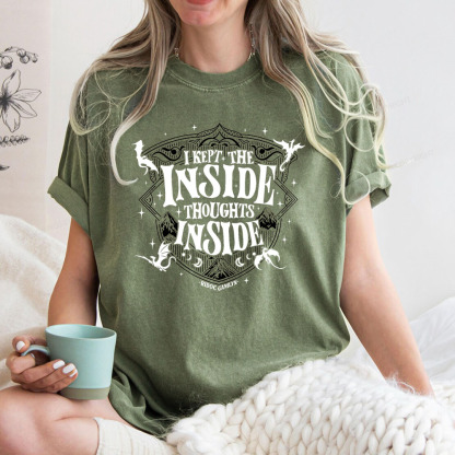 Pagewings I Kept The Inside Thoughts Inside Unisex Washed T-shirt