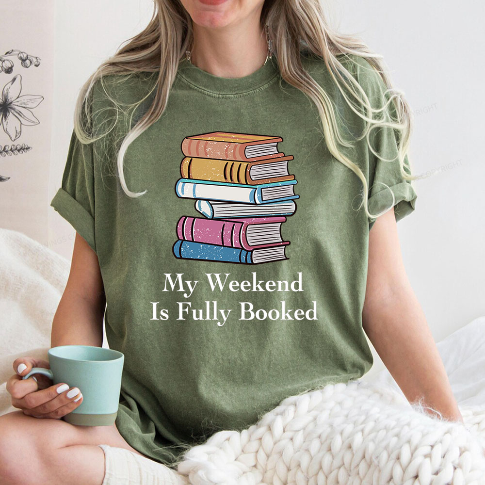 Pagewings My Weekend is Fully Booked Unisex Washed T-shirt