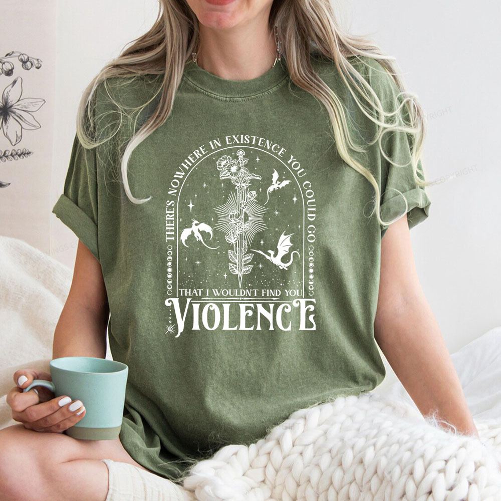 Pagewings Nowhere You Go Escapes Violence Unisex Washed T-shirt