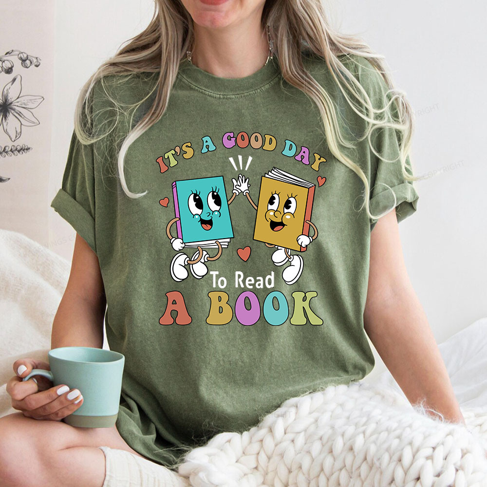 Pagewings It's A Good Day To Read A Book Unisex Washed T-shirt