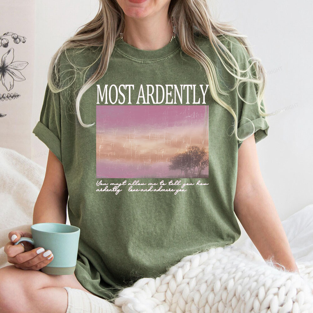 Pagewings Most Ardently Book Lover Unisex Washed T-shirt