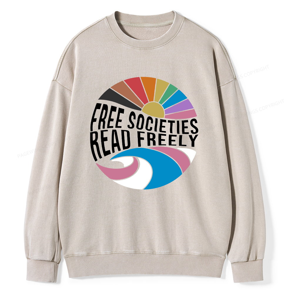 Pagewings read freely Unisex Washed Sweatshirt