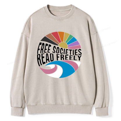 Pagewings read freely Unisex Washed Sweatshirt