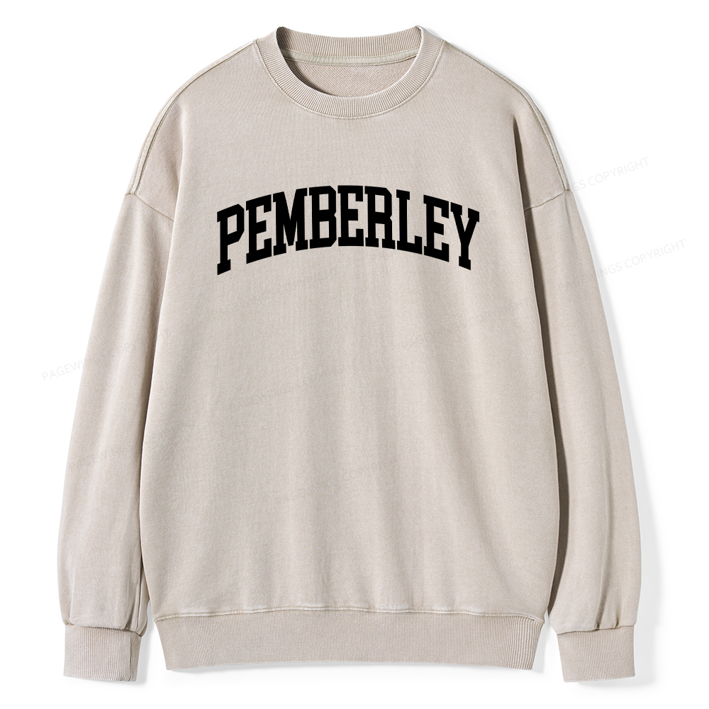 Pagewings Pride and Prejudice Pemberley Bookworm Unisex Washed Sweatshirt