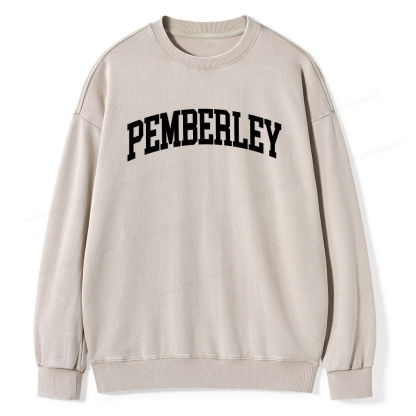 Pagewings Pride and Prejudice Pemberley Bookworm Unisex Washed Sweatshirt