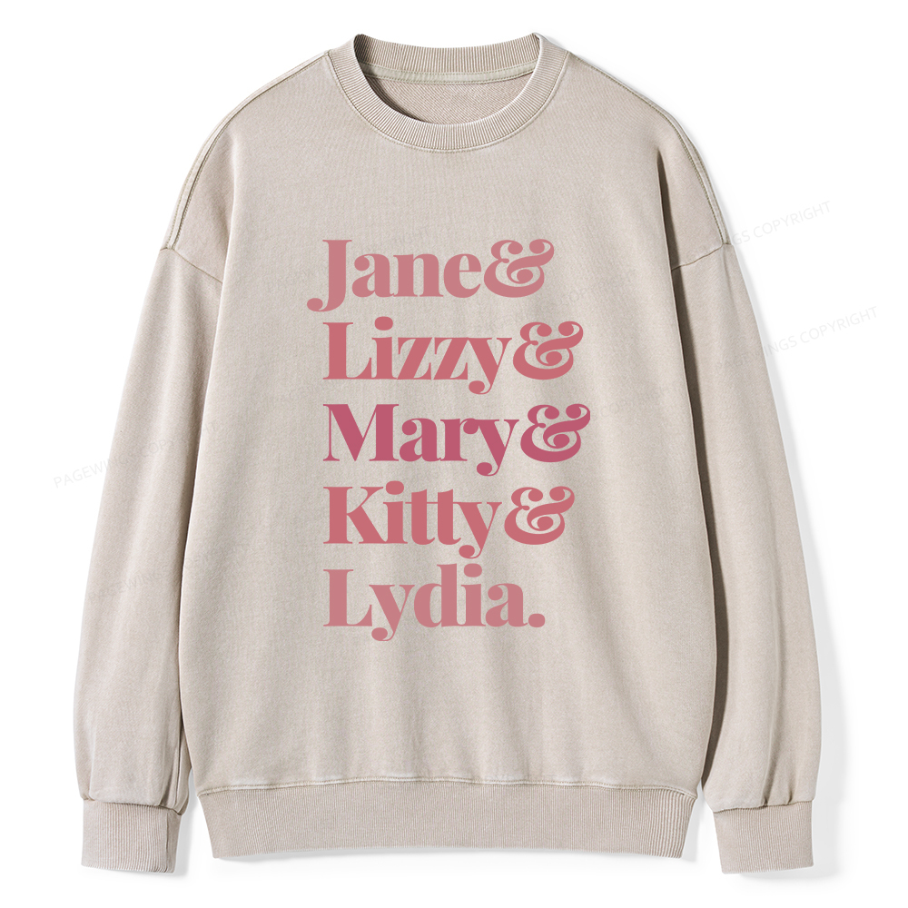 Pagewings Pride and Prejudice Unisex Washed Sweatshirt