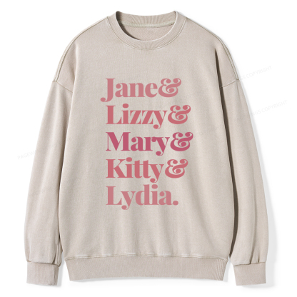 Pagewings Pride and Prejudice Unisex Washed Sweatshirt