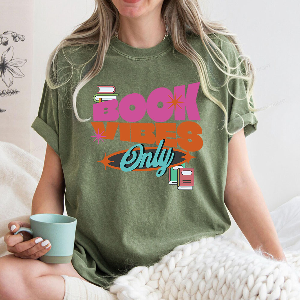 Pagewings Book Vibes Only Unisex Washed T-shirt