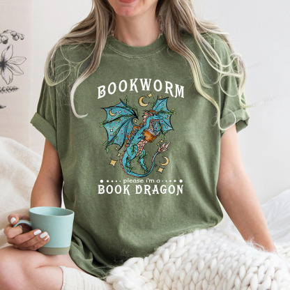 Pagewings Bookworm, please I'm a Book Dragon Unisex Washed T-shirt