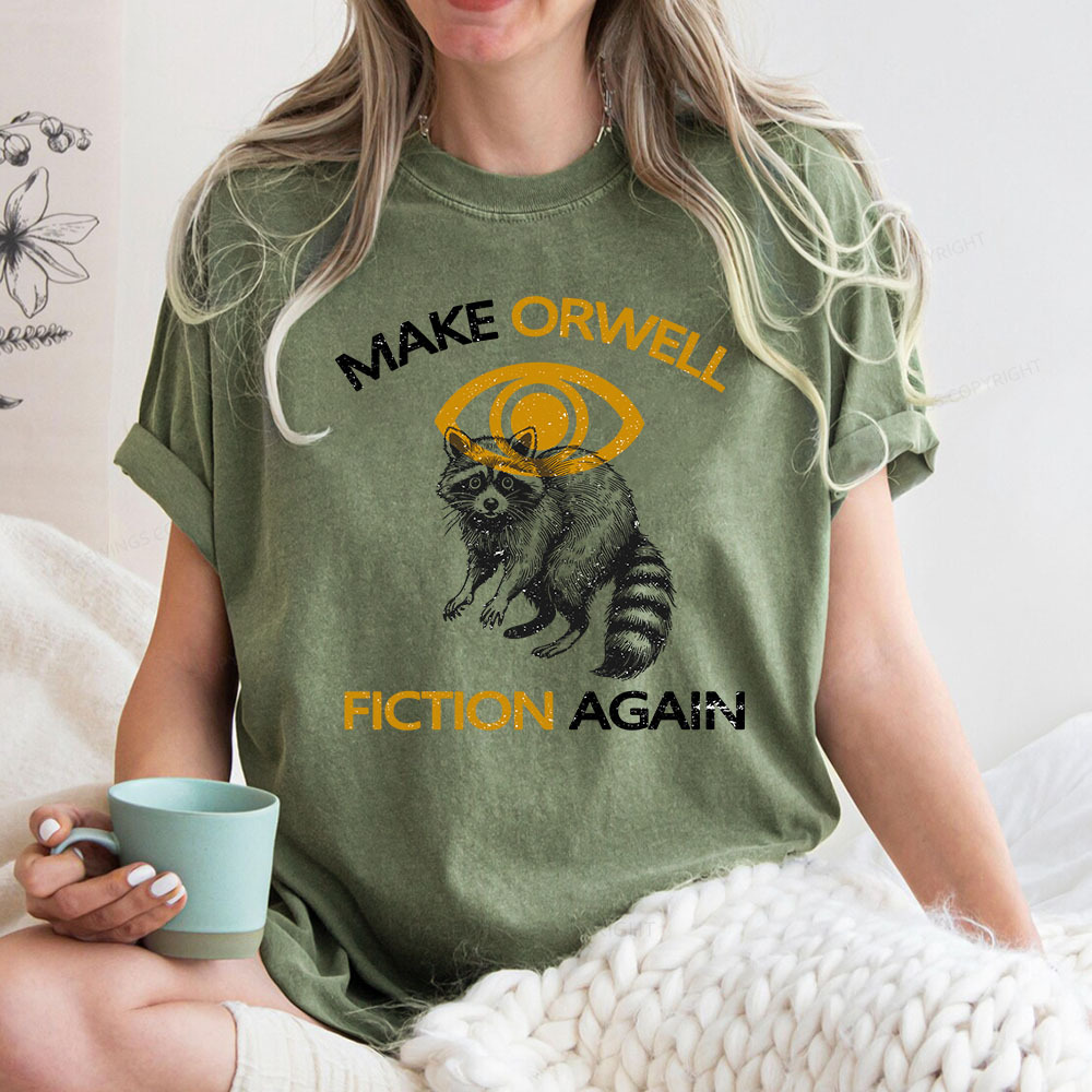 Pagewings Make Orwell Fiction Again Unisex Washed T-shirt