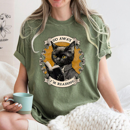 Pagewings Go Away I'm Reading Unisex Washed T-shirt