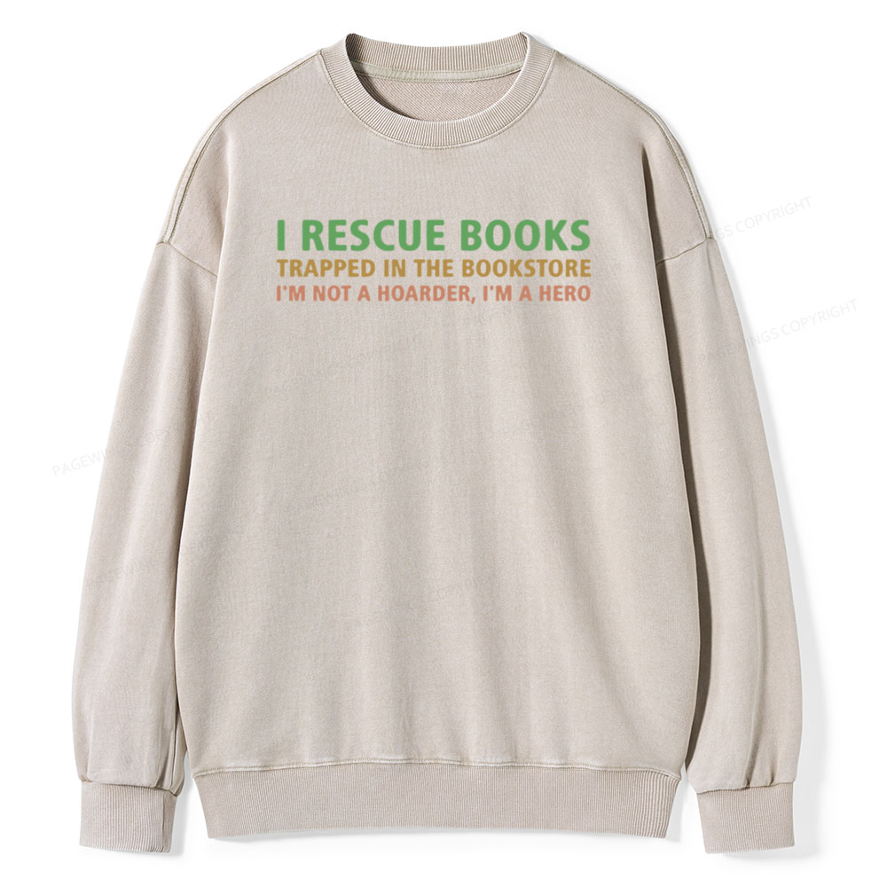 Pagewings Book Lover Shirt, Gift For Bookworms Unisex Washed Sweatshirt