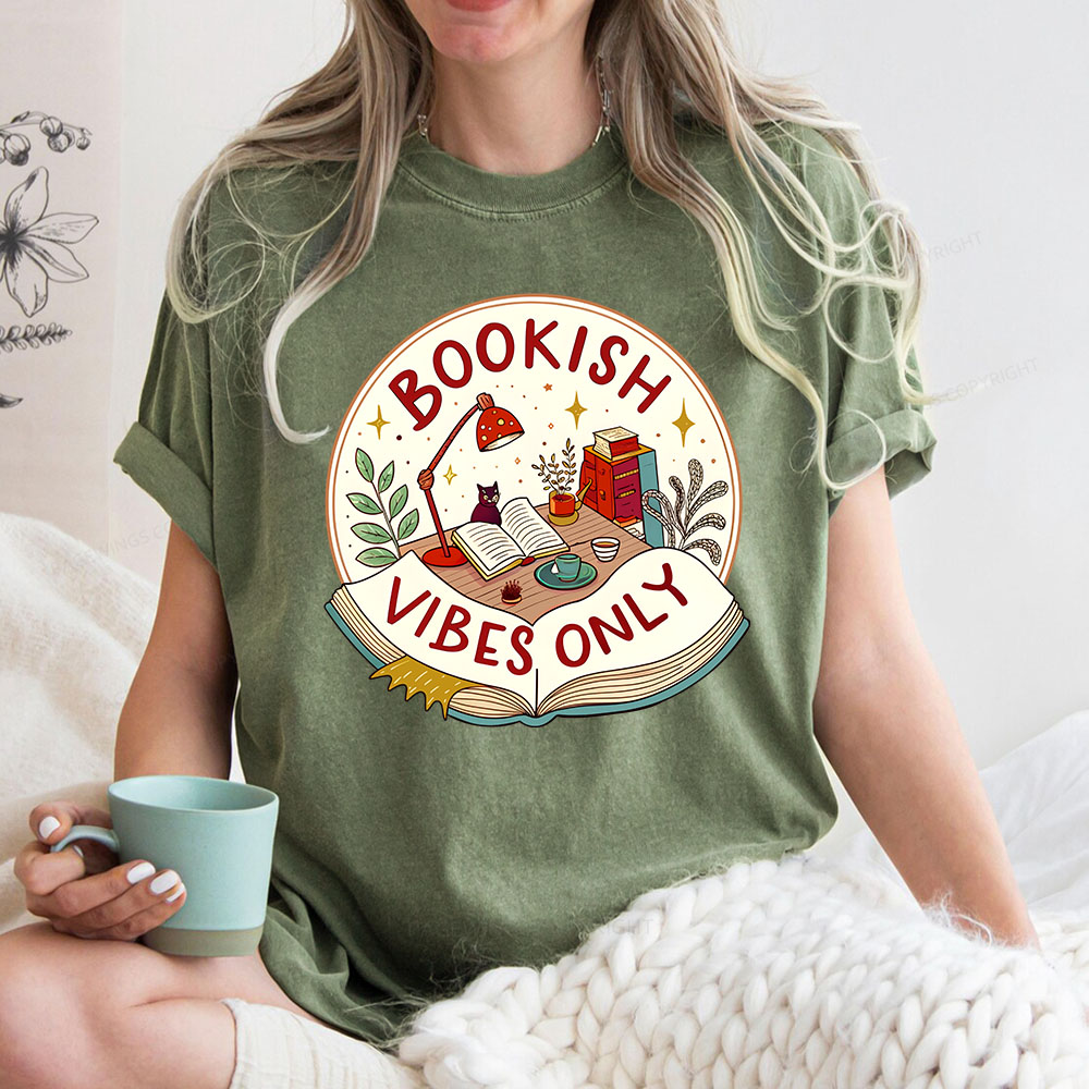 Pagewings Bookish Vibes Only Unisex Washed T-shirt