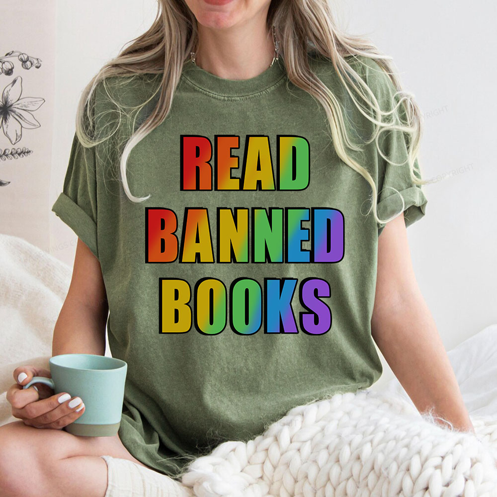 Pagewings Read Banned Books Unisex Washed T-shirt