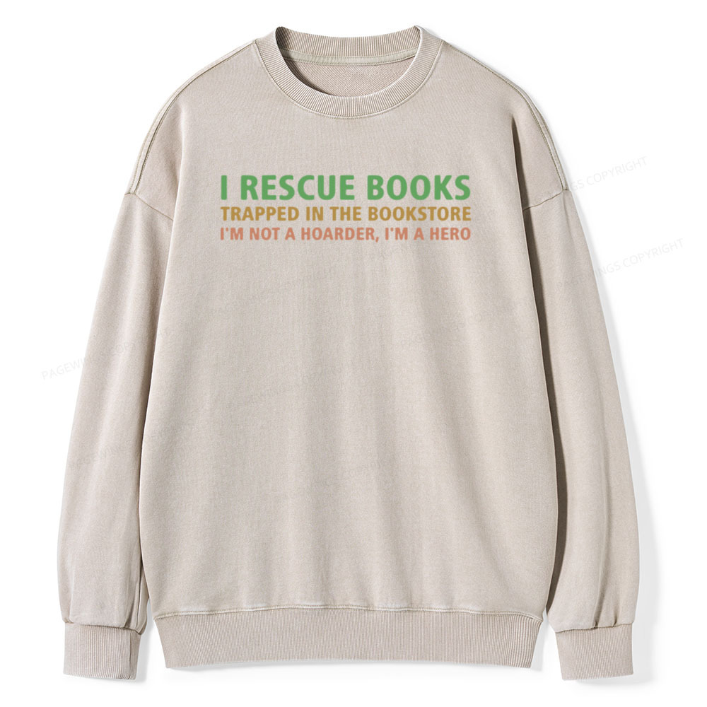 Pagewings Book Lover Shirt, Gift For Bookworms Unisex Washed Sweatshirt