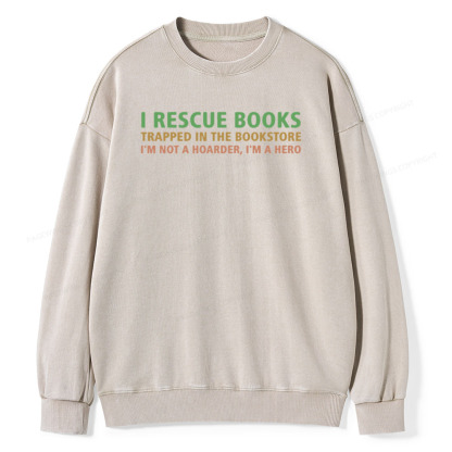 Pagewings Book Lover Shirt, Gift For Bookworms Unisex Washed Sweatshirt