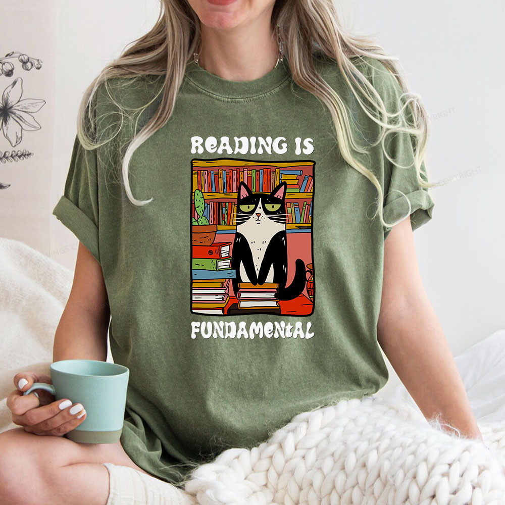 Pagewings Reading is Fundamental Unisex Washed T-shirt
