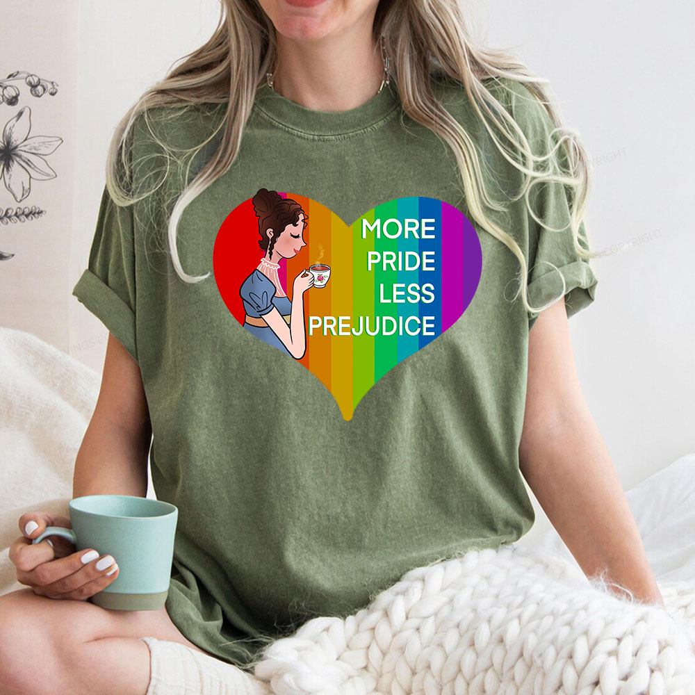 Pagewings More Pride Less Prejudice Unisex Washed T-shirt
