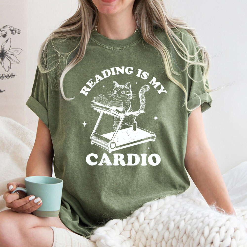 Pagewings Reading is my Cardio Unisex Washed T-shirt