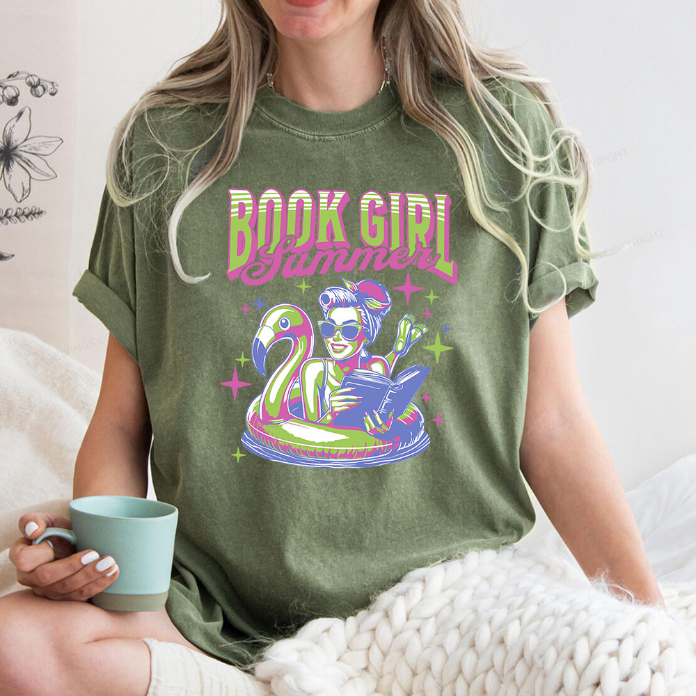 Pagewings Bookish Girl Summer Unisex Washed T-shirt