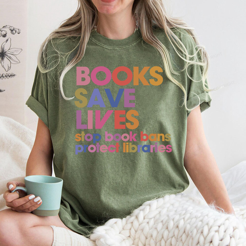 Pagewings Books Save Lives Unisex Washed T-shirt