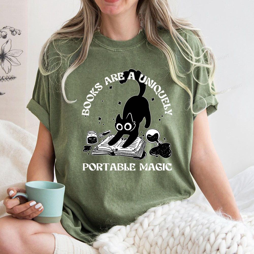 Pagewings Books Are Uniquely Portable Magic Unisex Washed T-shirt