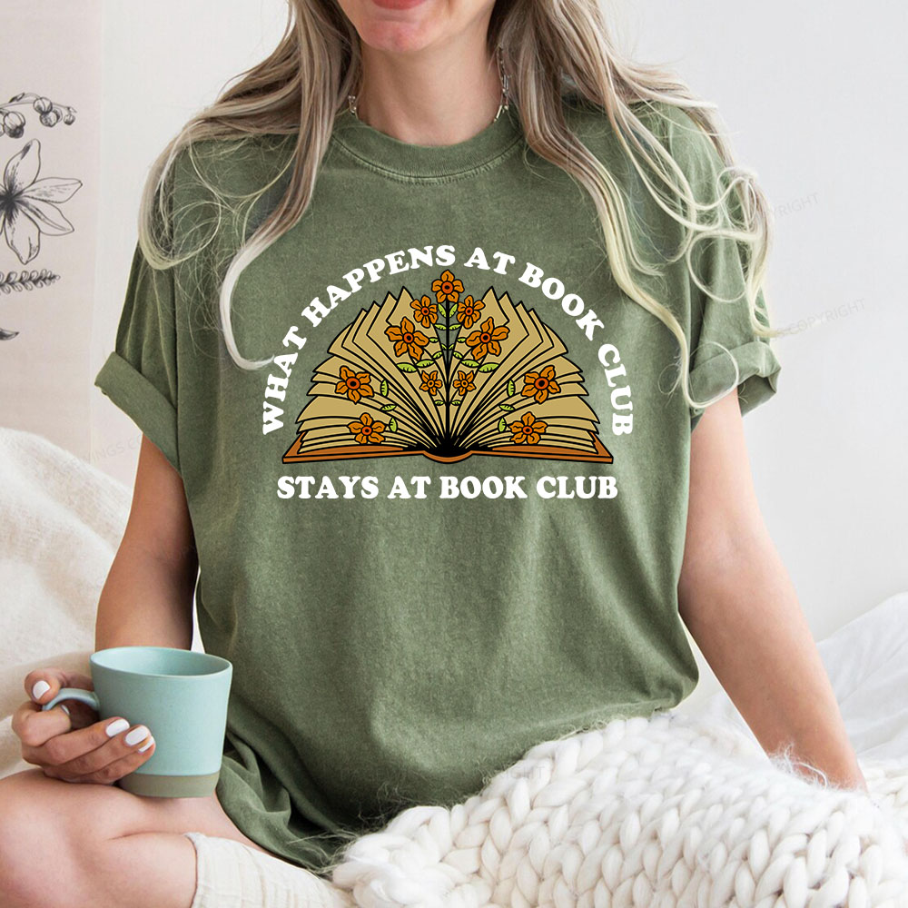 Pagewings Stays At Book Club Unisex Washed T-shirt