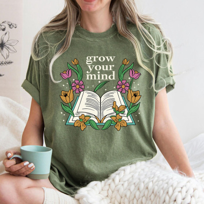 Pagewings Grow Your Mind Unisex Washed T-shirt