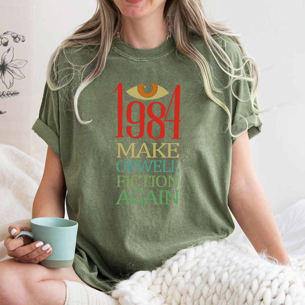 Pagewings Make Orwell Fiction Again  Unisex Washed T-shirt
