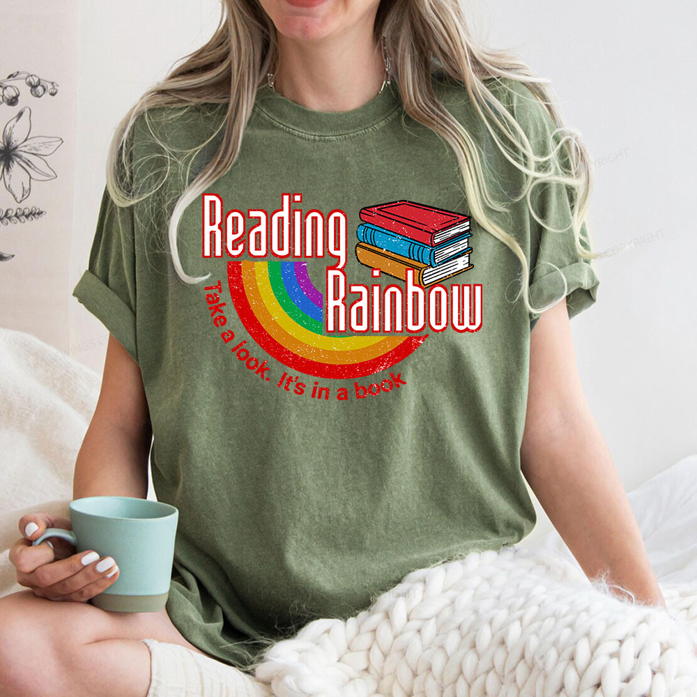Pagewings Reading Rainbow Unisex Washed T-shirt