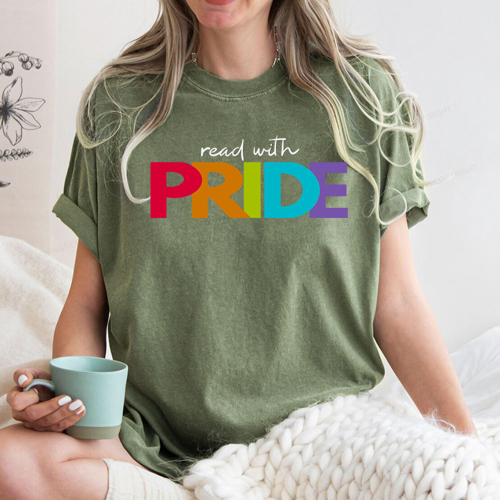 Pagewings Read With Pride Unisex Washed T-shirt