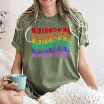 Pagewings Read Banned Books Unisex Washed T-shirt