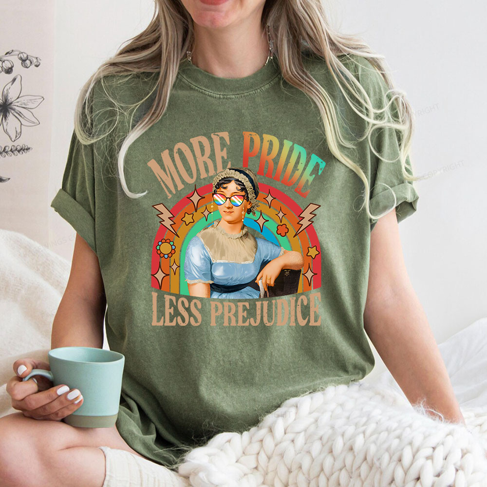 Pagewings More Pride Less Prejudice Unisex Washed T-shirt