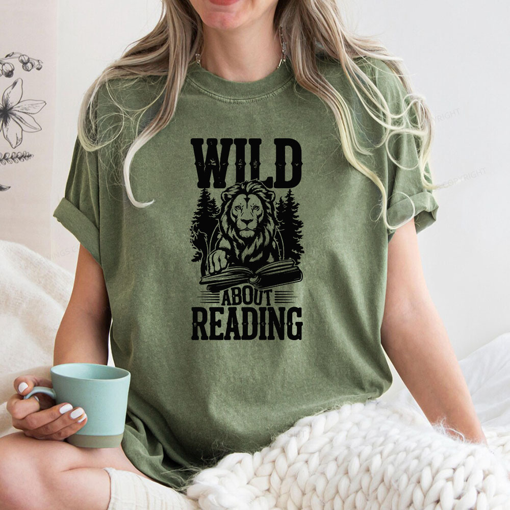 Pagewings Wild About Reading Unisex Washed T-shirt