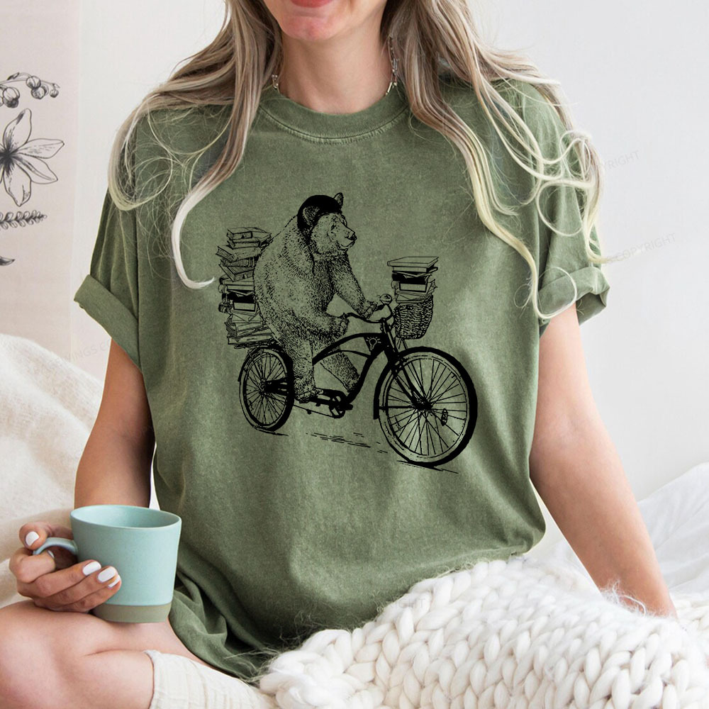 Pagewings Book Bear Unisex Washed T-shirt