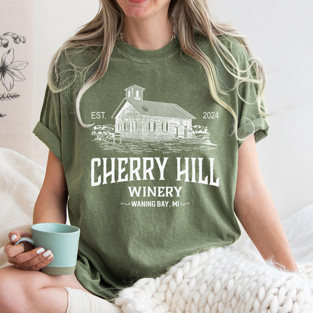 Pagewings Cherry Hill Winery Unisex Washed T-shirt
