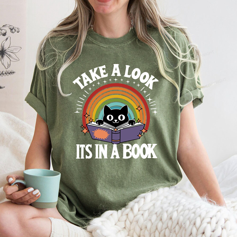 Pagewings Take A Look Its In A Book Unisex Washed T-shirt