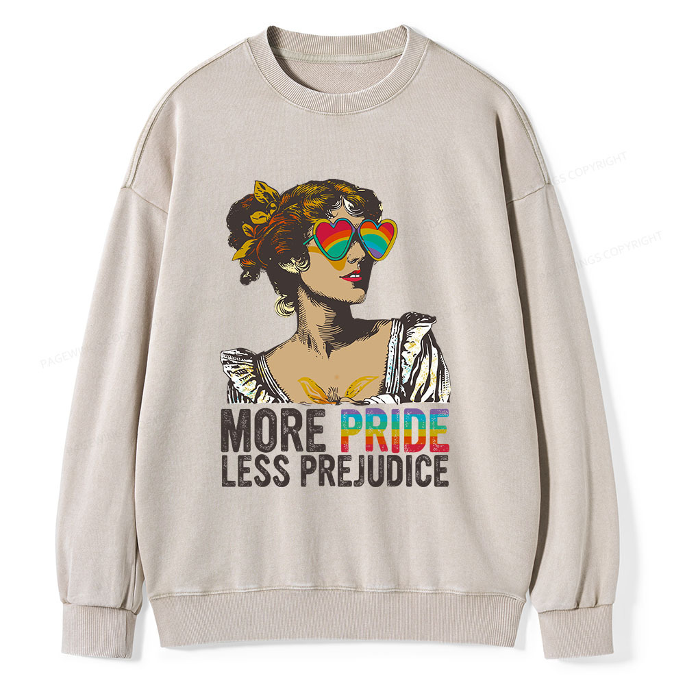 Pagewings More Pride Less Prejudice Unisex Washed Sweatshirt